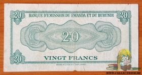Руанда - Бурунди 20 франков 1960 F
