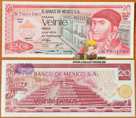 Мексика 20 песо 1976 UNC Серия CN