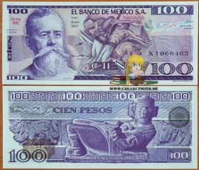 Мексика 100 песо 1981 UNC Серия SE