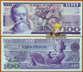 Мексика 100 песо 1982 UNC Серия VD