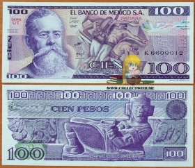 Мексика 100 песо 1982 UNC Серия UT