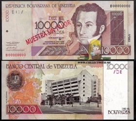 Венесуэла 10000 боливаров 2001 UNC Образец