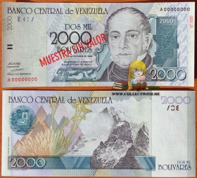 Венесуэла 2000 боливаров 1998 UNC Образец