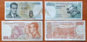 Бельгия 20 и 50 франков 1964-1966 F