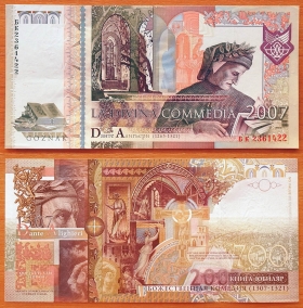 Россия Гознак Демонстрационная банкнота Данте 2007 aUNC