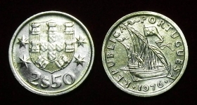 Португалия 2,5 эскудо 1976