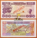 Гвинея 100 франков 1985 UNC Образец P-30