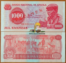 Ангола 1000 кванза 1976 Образец UNC