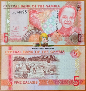 Гамбия 5 даласи 2006 UNC