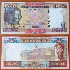 Гвинея 1000 франков 2006 UNC