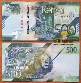 Кения 500 шиллингов 2019 UNC P-W55