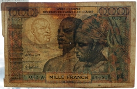 Кот-д'Ивуар 1000 франков 1959 P-103Aa