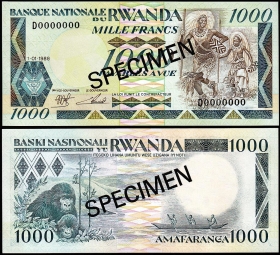 Руанда 1000 франков 1988 Образец UNC