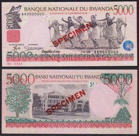 Руанда 5000 франков 1998 Образец UNC