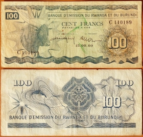 Руанда - Бурунди 100 франков 1960 (2)