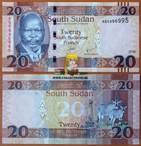Южный Судан 20 фунтов 2016 UNC Радар 5996995
