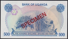 Уганда 500 шиллингов 1983 Образец UNC
