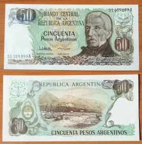 Аргентина 50 песо 1983-1985 UNC