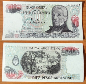 Аргентина 10 песо 1983-1984 UNC