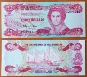Багамы 3 доллара 1974