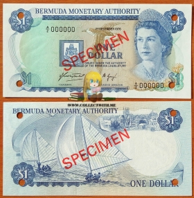 Бермудские острова 1 доллар 1976 UNC Образец