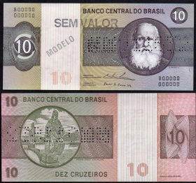 Бразилия 10 крузейро 1979 Образец UNC