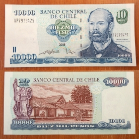 Чили 10000 песо 2008 UNC