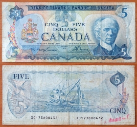 Канада 5 долларов 1979 F/VF P-92a
