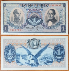 Колумбия 1 песо оро 1973 UNC