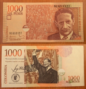 Колумбия 1000 песо 2011 XF