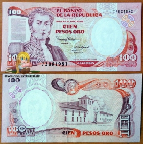Колумбия 100 песо оро 1986 UNC