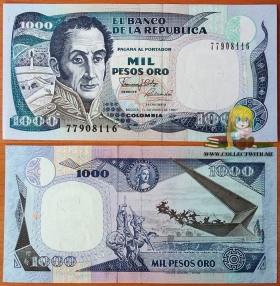 Колумбия 1000 песо 1990 UNC