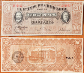 Мексика 20 песо 1915 Серия K