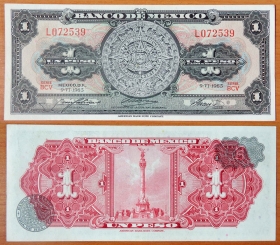 Мексика 1 песо 1965 UNC