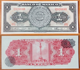 Мексика 1 песо 1967 UNC