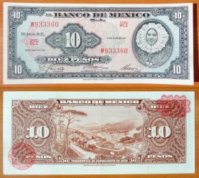 Мексика 10 песо 1967 XF