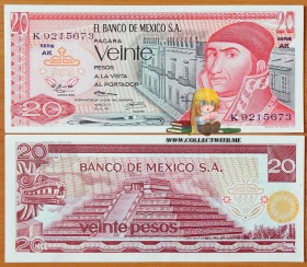 Мексика 20 песо 1973 UNC Серия AK