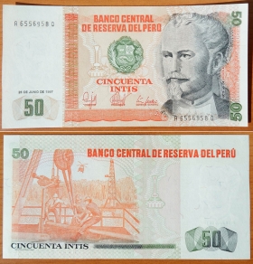 Перу 50 инти 1987 UNC