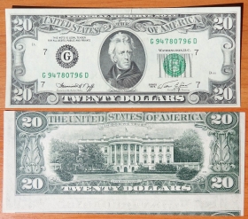 США 20 долларов 1974 G aUNC Oшибка