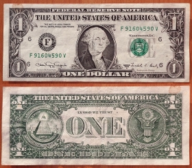 США 1 доллар 1988A VF Web note