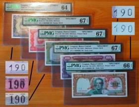 Уругвай 1967 Комплект образцов с одинаковыми номерами