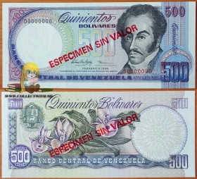 Венесуэла 500 боливаров 1998 UNC Образец