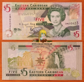 Восточные Карибы 5 долларов 2008 UNC P-47
