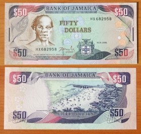 Ямайка 50 долларов 2004 UNC