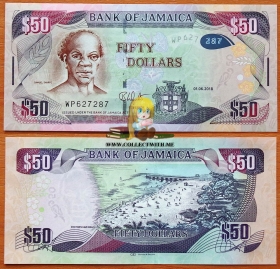 Ямайка 50 долларов 2018 UNC P-94