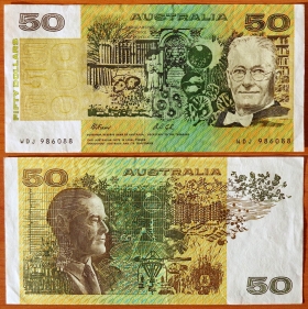 Австралия 50 долларов 1991 XF/aUNC