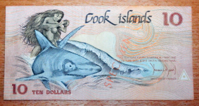 Острова Кука 10 долларов 1987 Образец aUNC