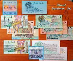 Острова Кука Комплект банкнот 1987