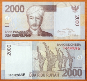Индонезия 2000 рупий 2011 UNC