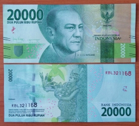 Индонезия 20000 рупий 2018 UNC